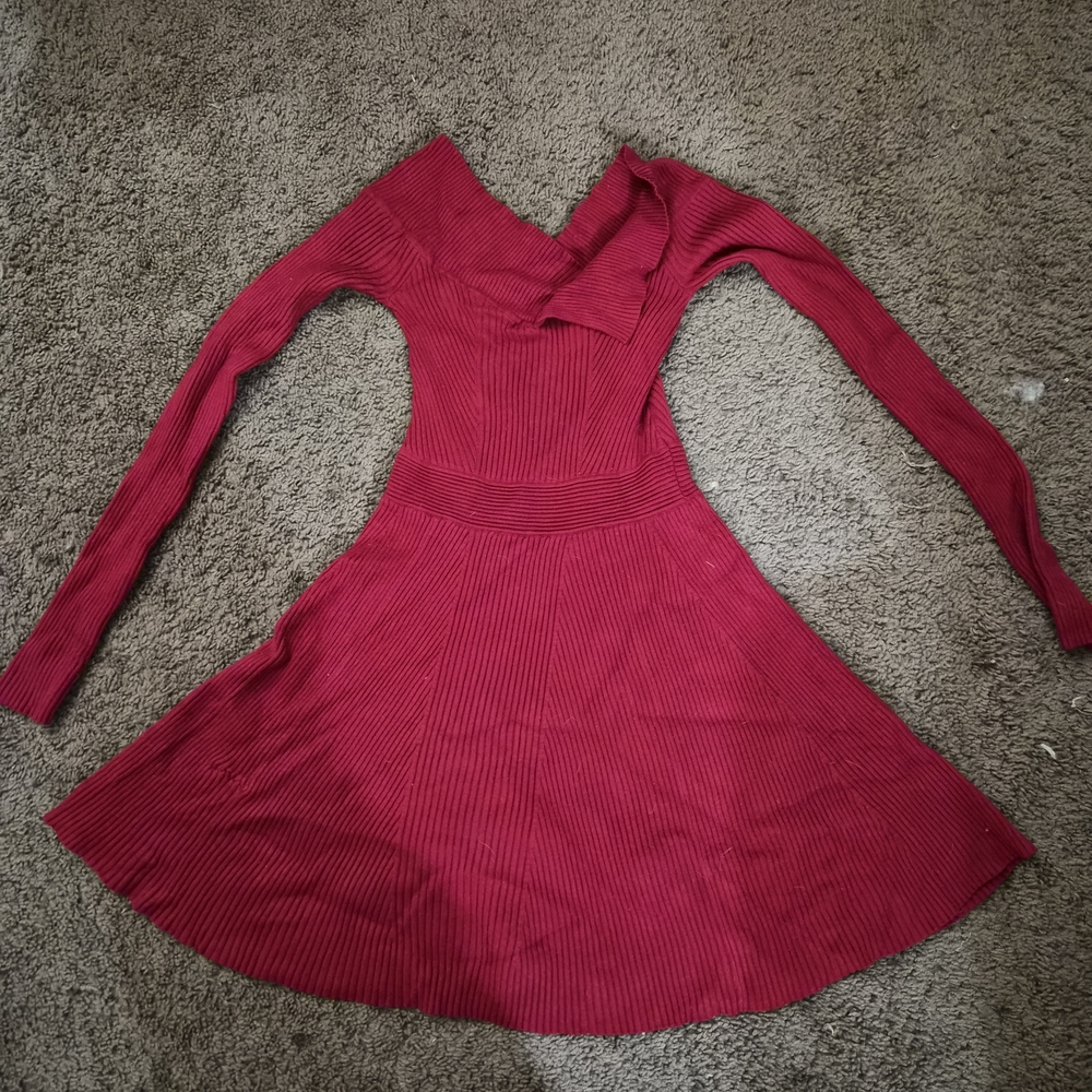 Candie's Vibrant Red Long Sleeve Dress